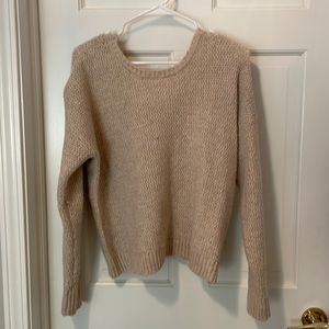 Cream Knit Sweater with cute back